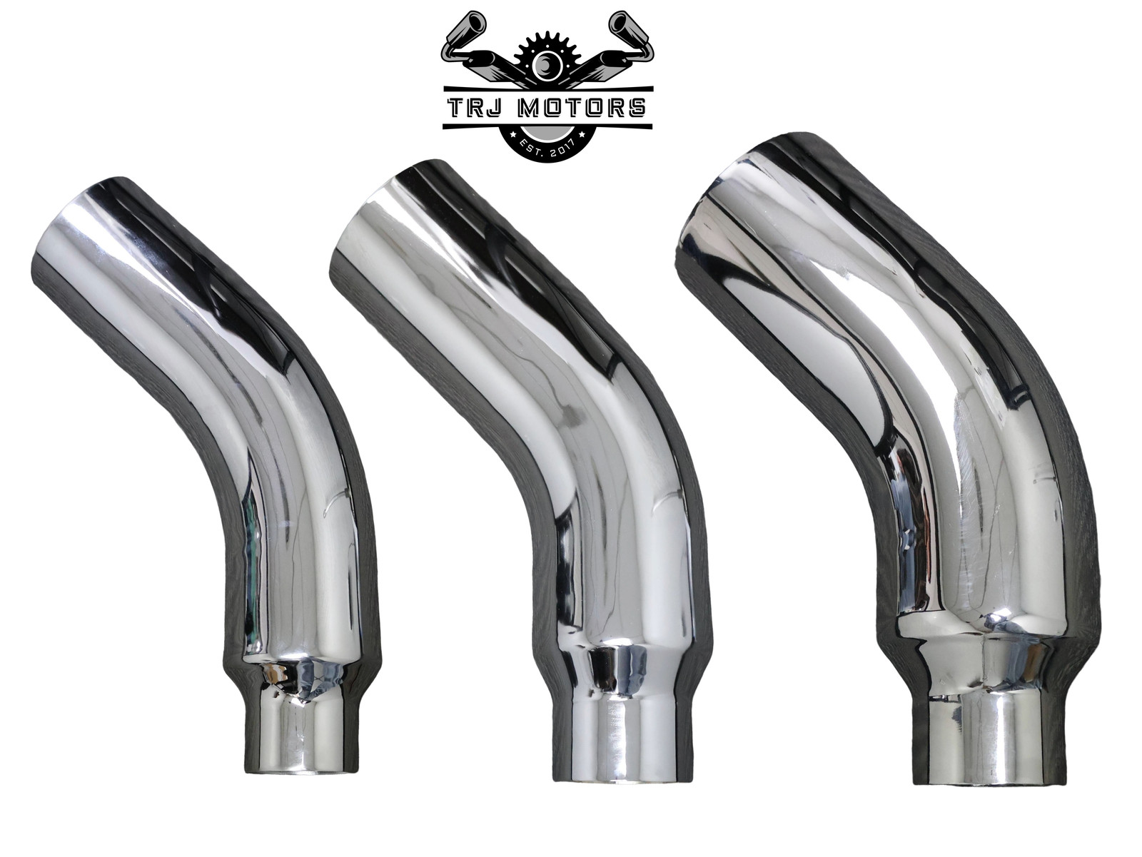 5" Inlet Diesel Exhaust Chrome Turndown Elbow Tip 23" Long - Various Outlets