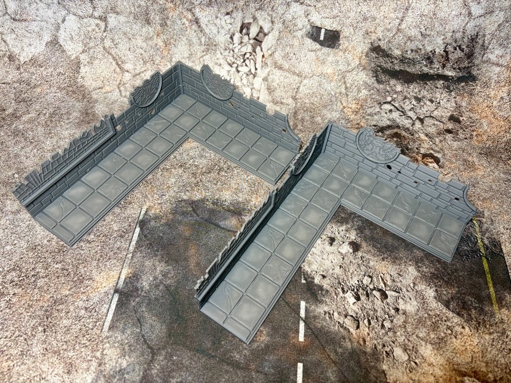 Plastic UKTC 40k Terrain Medium L Ruins (2 Piece) Easy stack system - Tournament