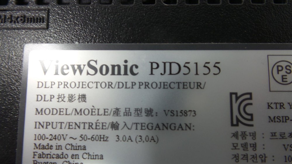 ViewSonic PJD5155 DLP Projector - No Remte - Lamp Timer : 30 Hours