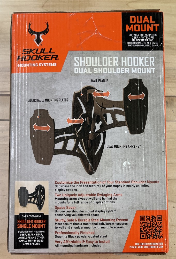 Skull Hooker Mounting System Double Shoulder Mount - Brown