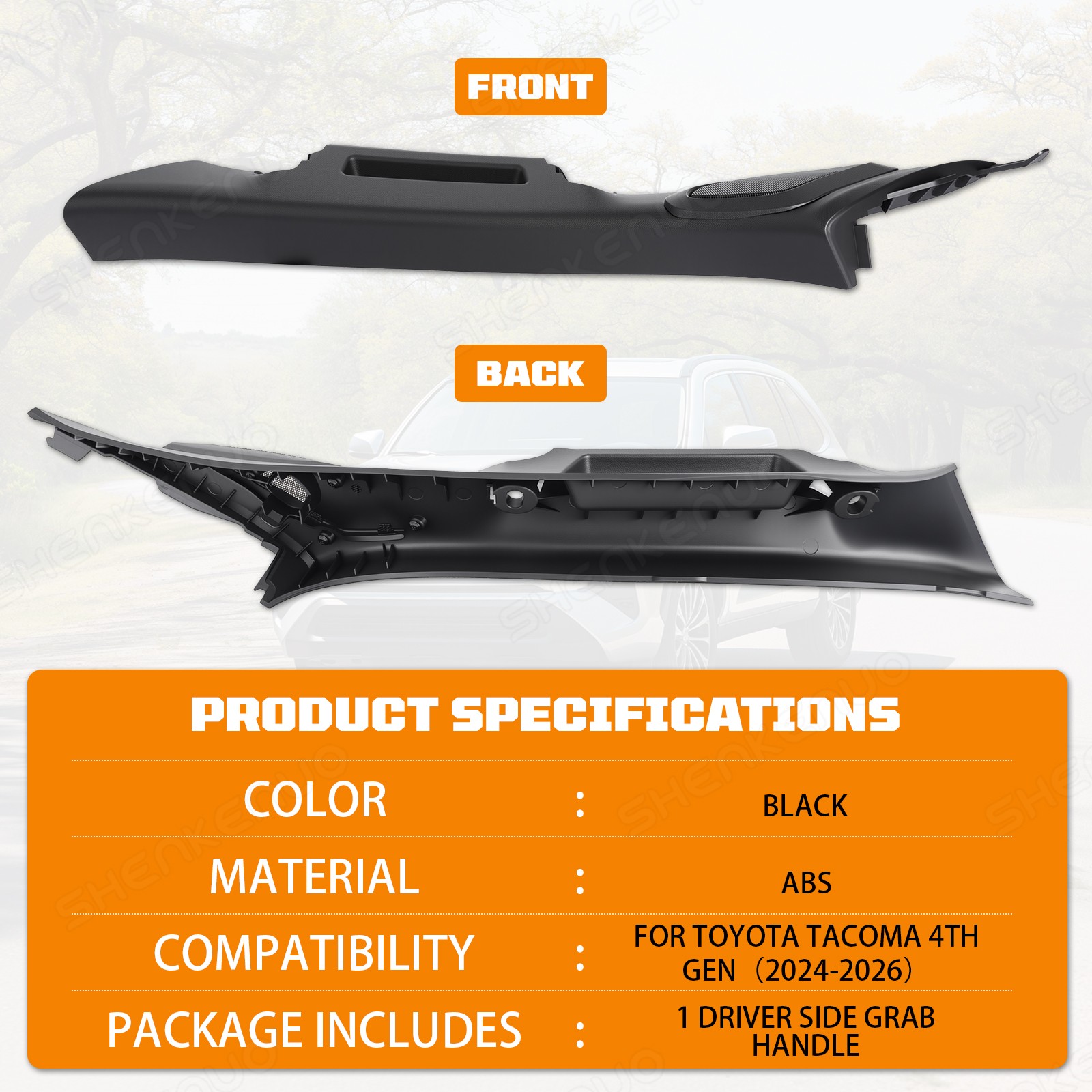 A-Pillar Grab Handle for Toyota Tacoma Gen 4th 2024-2025 2026 Driver Side