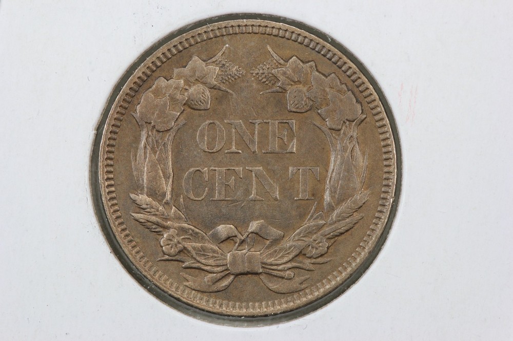 1857 Flying Eagle Cent Line in Wing Not Listed Mint Error AU+ Brown 5GYD