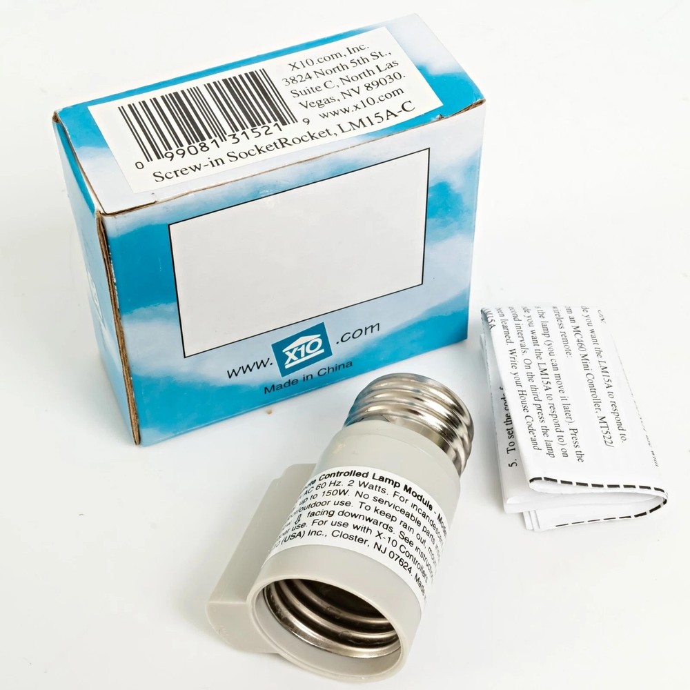 NEW X10 LM15A Remote Controlled Lamp Module, Screw-In Socket Rocket