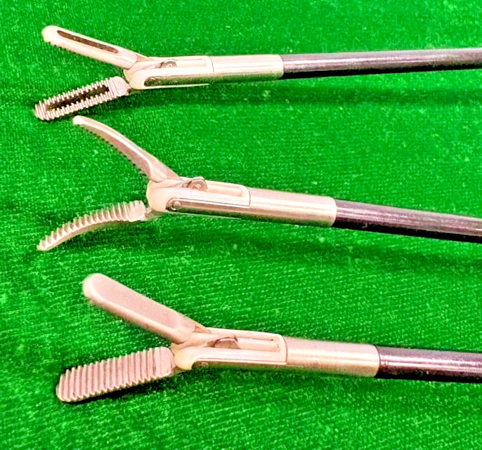 6pc Laparoscopic Monopolar/Bipolar Forceps 5mmx330mm with Cables Reusable