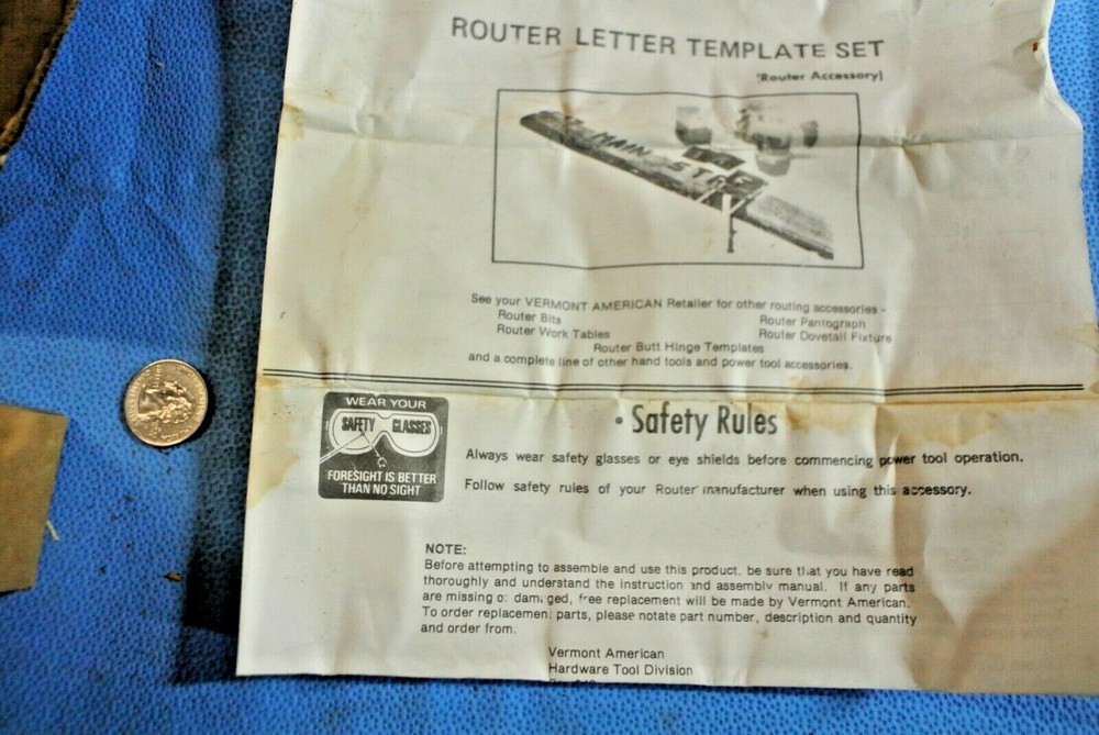 Sears Craftsman Model #25182 Router Template Set Woodworking Tool
