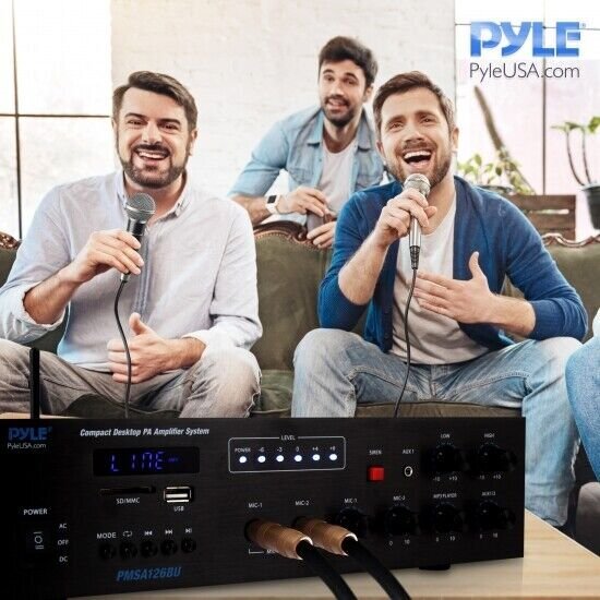 Pyle PMSA126BU Wireless Bluetooth Public Address Amplifier Receiver System 500W