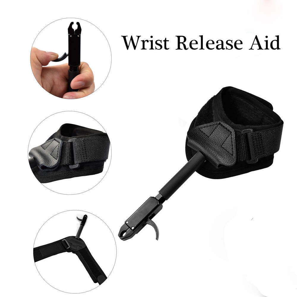 Archery Compound Bow Trigger Release Aid Wrist Release Adjustable Wrist Strap