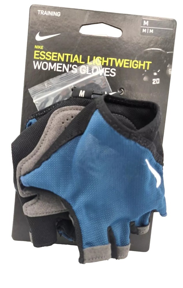 Nike ESSENTIAL LIGHTWEIGHT Women's Training Gloves Black/Blue Size Medium