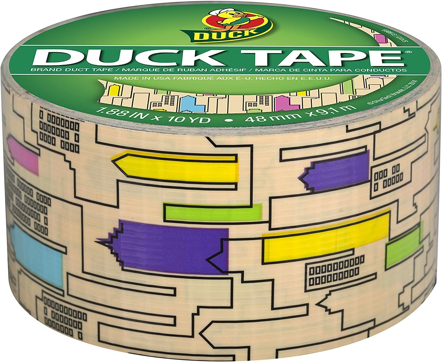 Duck Brand Printed Duct Tape City Skyline Pattern Design, 10 yd Roll