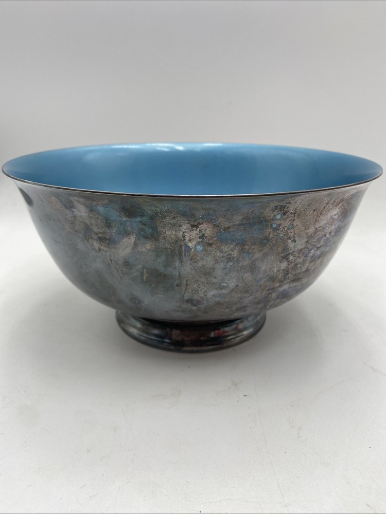 REED & BARTON Blue Enameled Silver Bowl