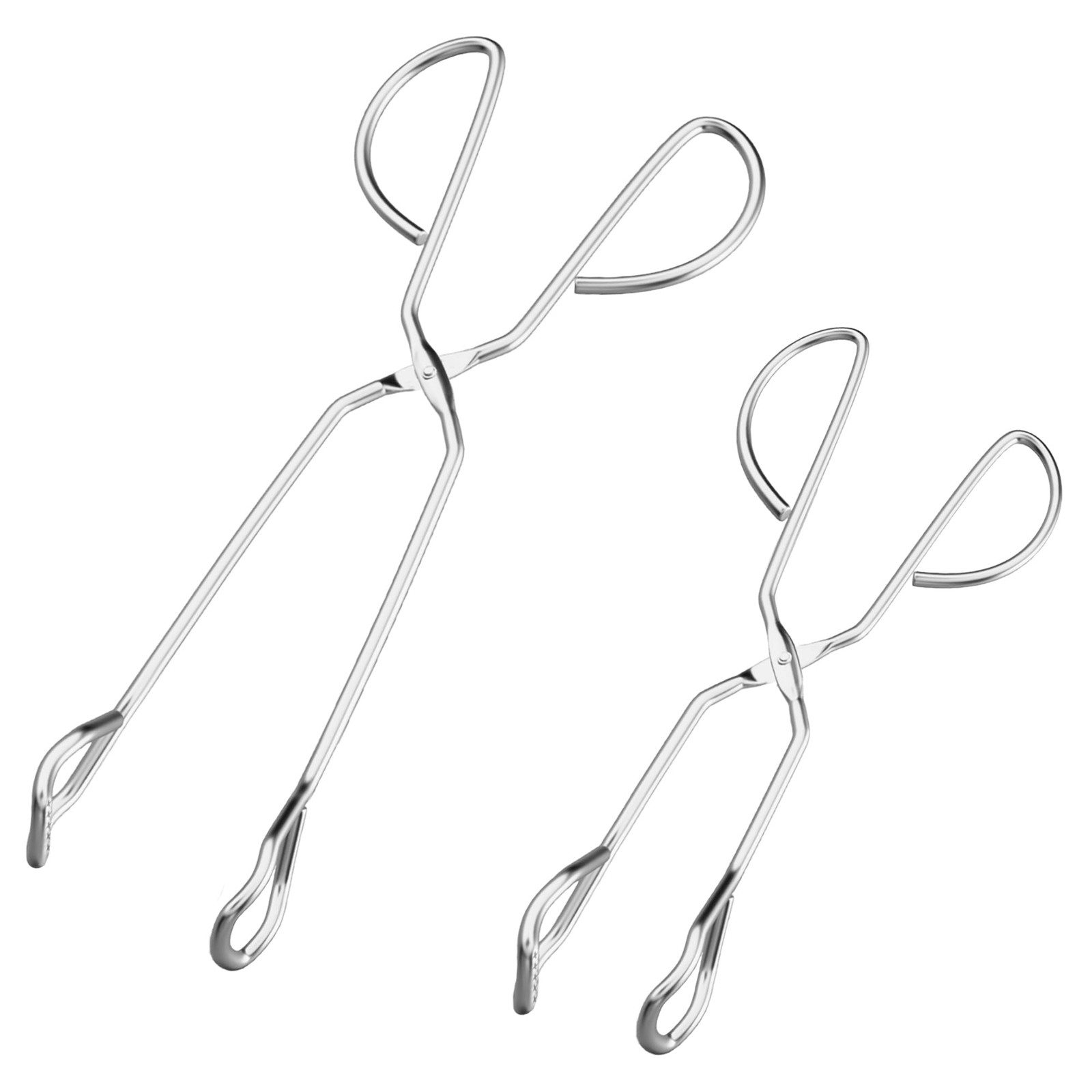Stainless Steel Kitchen Scissor Tongs Set, 2-Piece (10/13 Inch) for Cooking, Gri