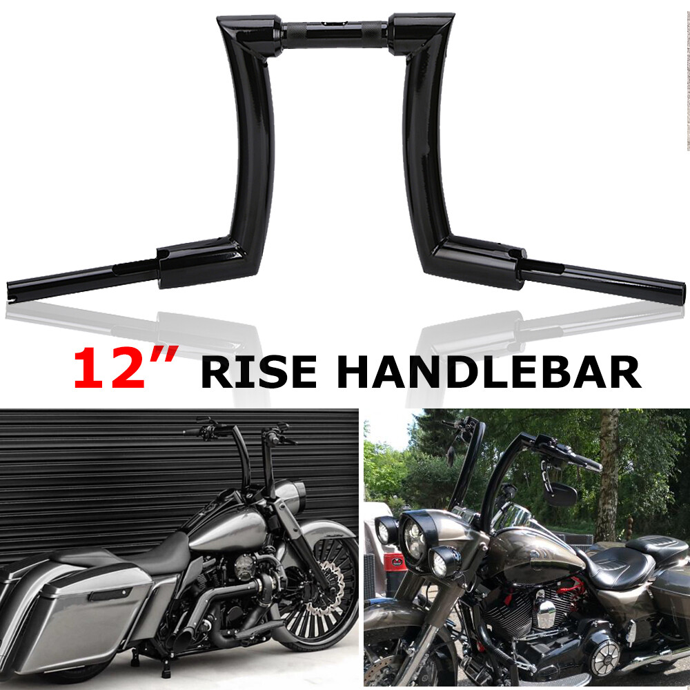 12" Rise 2" Ape Hanger Handlebar Black For Harley Softail Slim Sportster Dyna FL