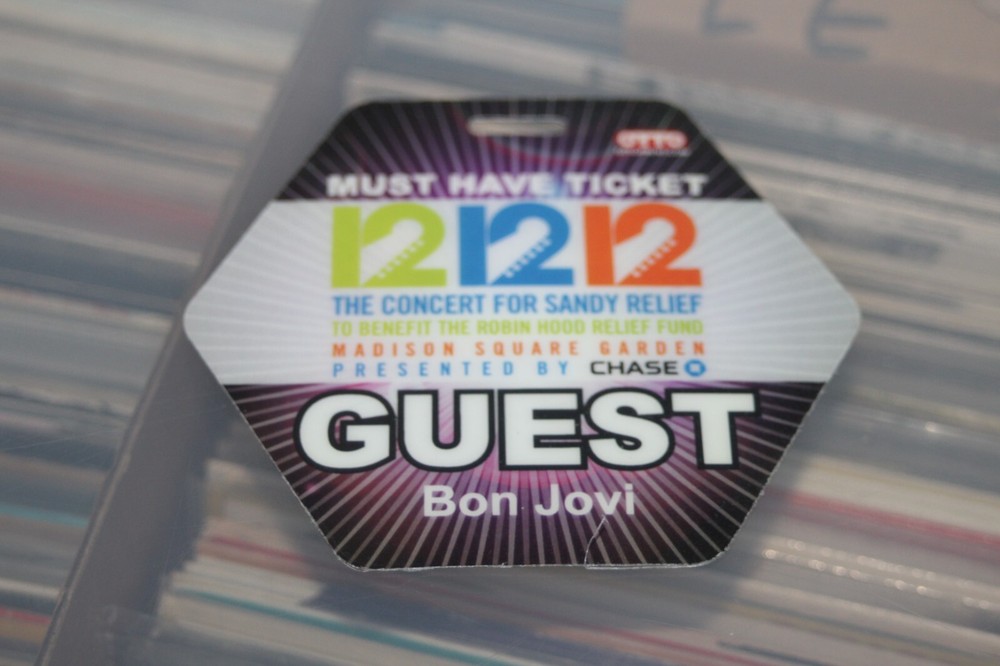 Sandy Relief Plastic Backstage Pass - 2x Bon Jovi