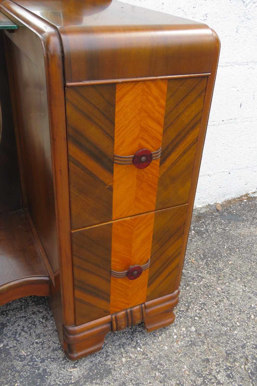 1920s Art Deco Vanity Makeup Table and Stool 5431