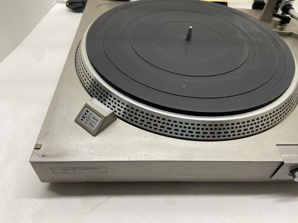 Sony PS-212 Direct Drive Turntable Bench Tested Working Missing Right Foot