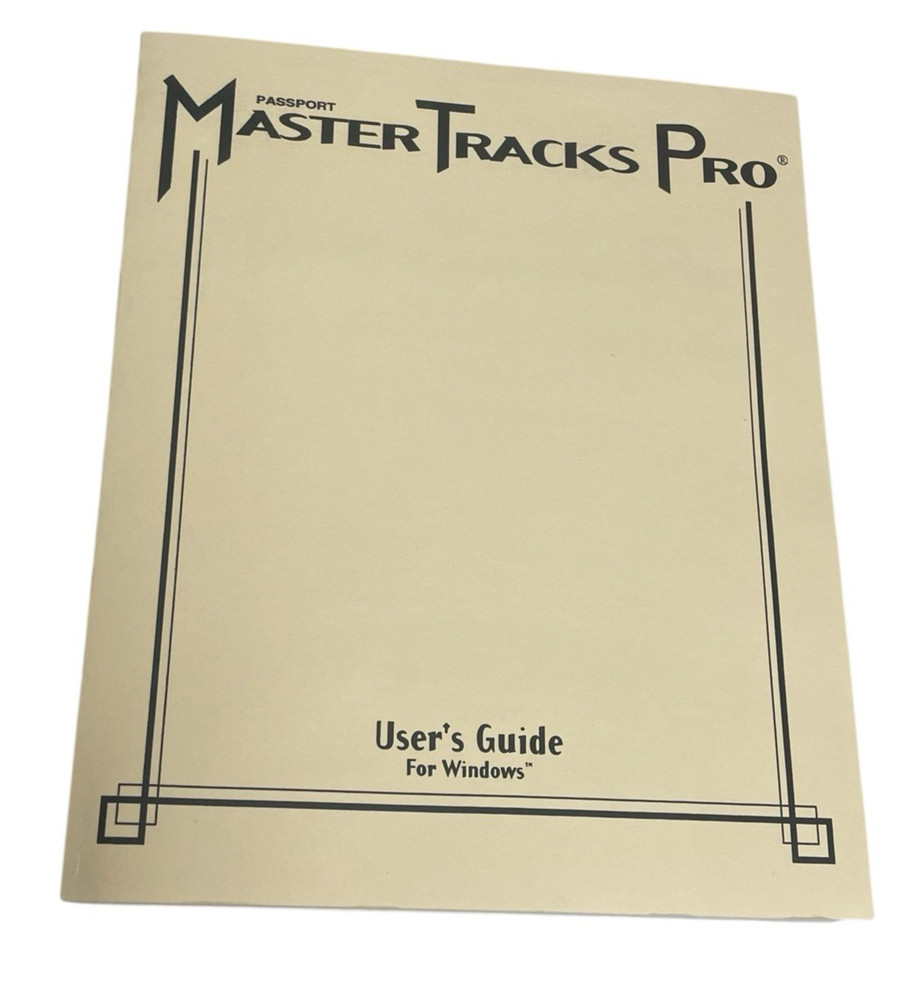 Complete MIDI Sequencing Software for Professionals Master Tracks Pro 6 WINDOWS