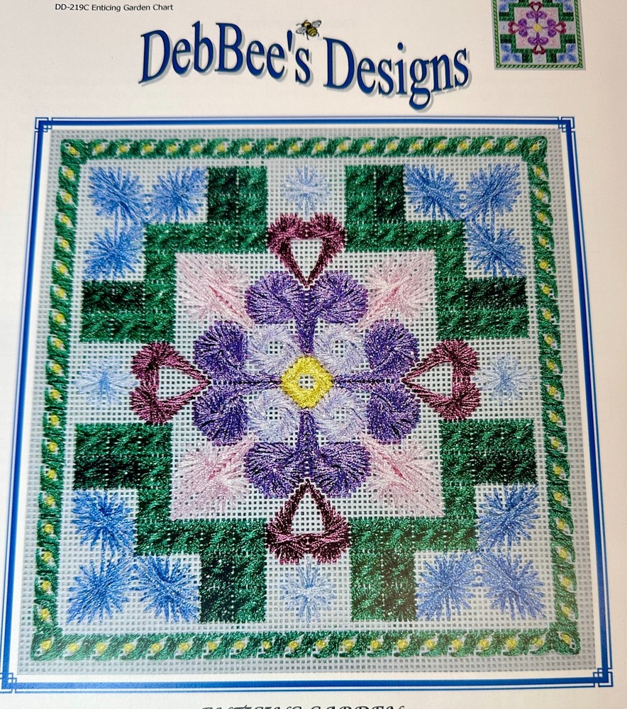 DebBee's Designs ENTICING GARDEN Canvaswork Chart Pattern Booklet Debbie Rowley