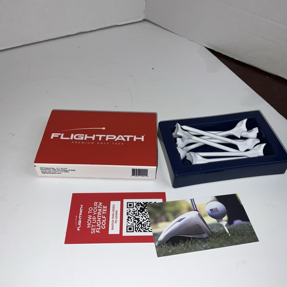 FlightPath Premium Golf Tees Durable Plastic 3 ¼" Tall 8 Pack New