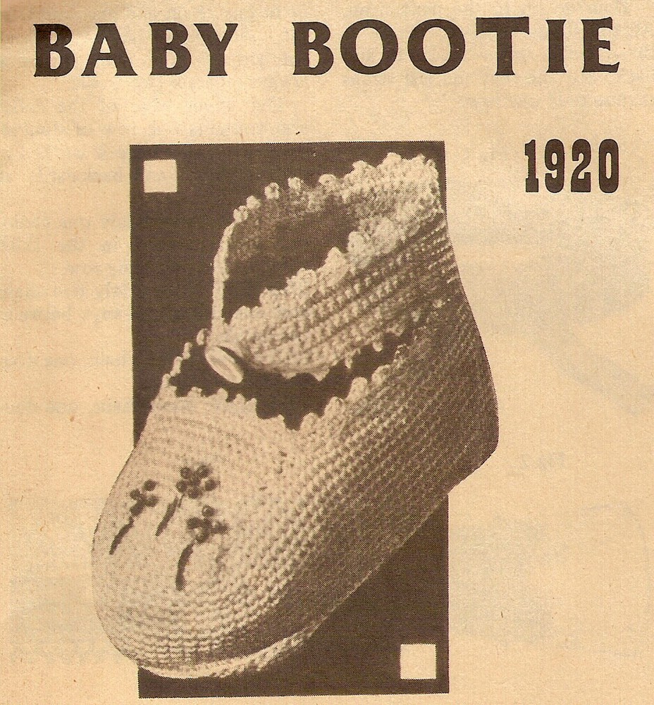 Vintage Crochet 1920 Baby Bootees  PATTERN ONLY