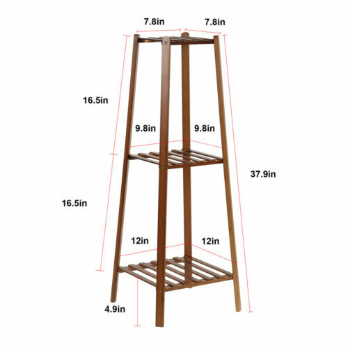 2/3/4-Tier Corner Tall Plant Stand Planter Wood Rack Flower Pots Holder Holder