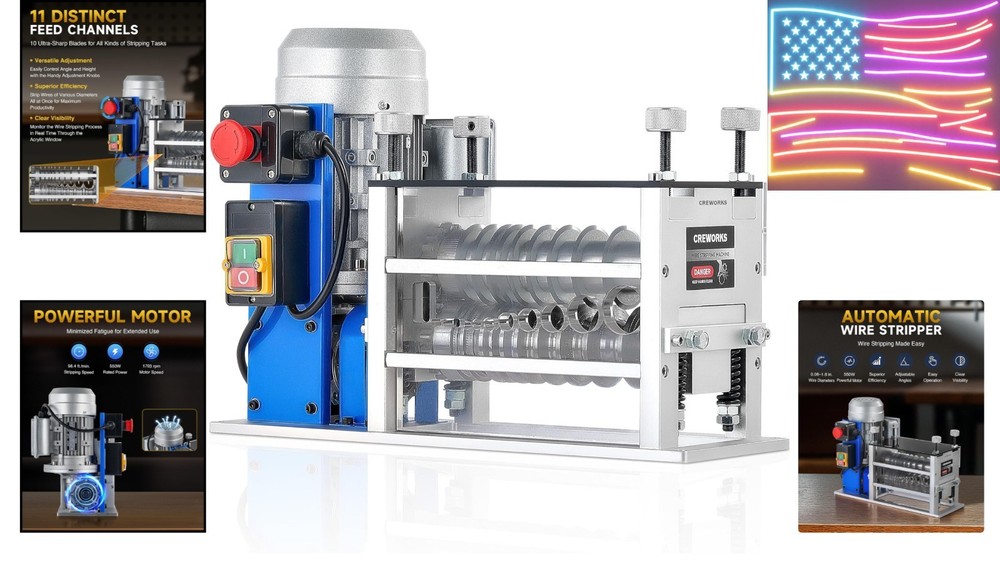 Electric Wire Stripping Machine, 11 Channel Automatic Wire Stripper -1.6 in. ...