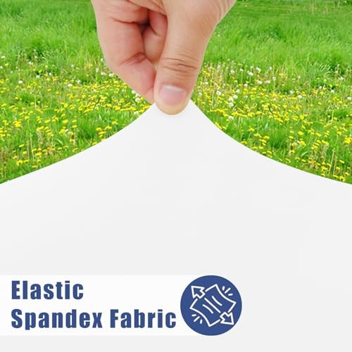 Spandex 6 Foot Rectangle Table Cloth 2 Pack, 72" x 30" (Rectangular) White