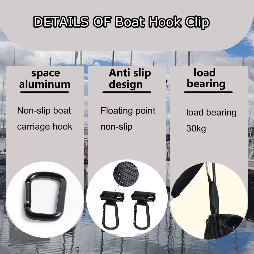 Boat Rail Bag Hook Adjustable Safety Straps with Convenient Quick Release Buc...