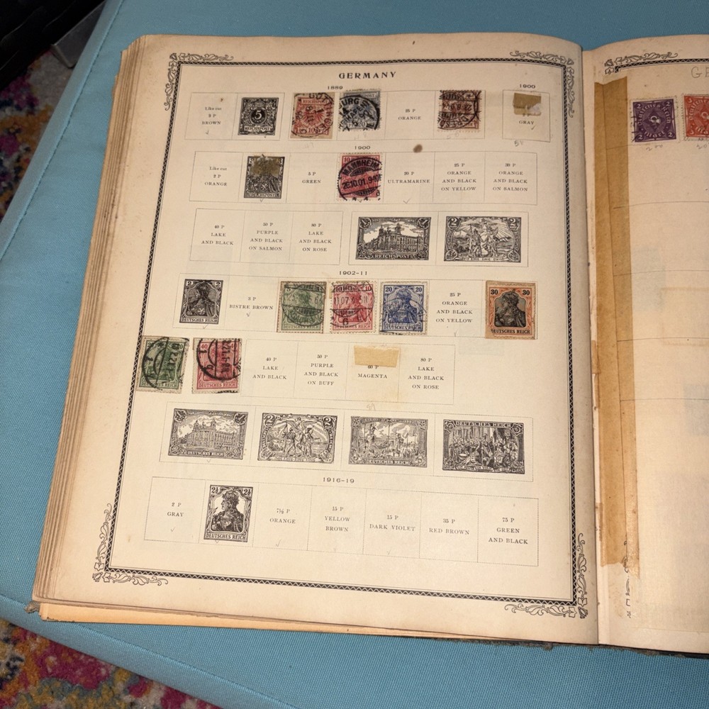 Antique International Junior Postage Stamp Album 1930 Including Stamps