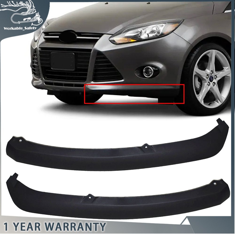 For Ford Focus 2012-2014 Pair Lower Bumper Valence Trim Both Black Plastic
