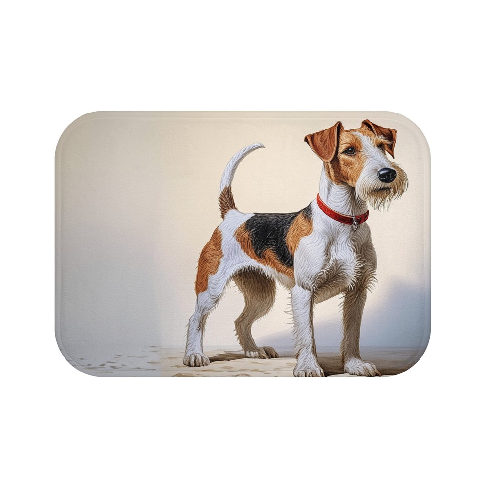 Wire Fox Terrier Bathroom Rug Mat -