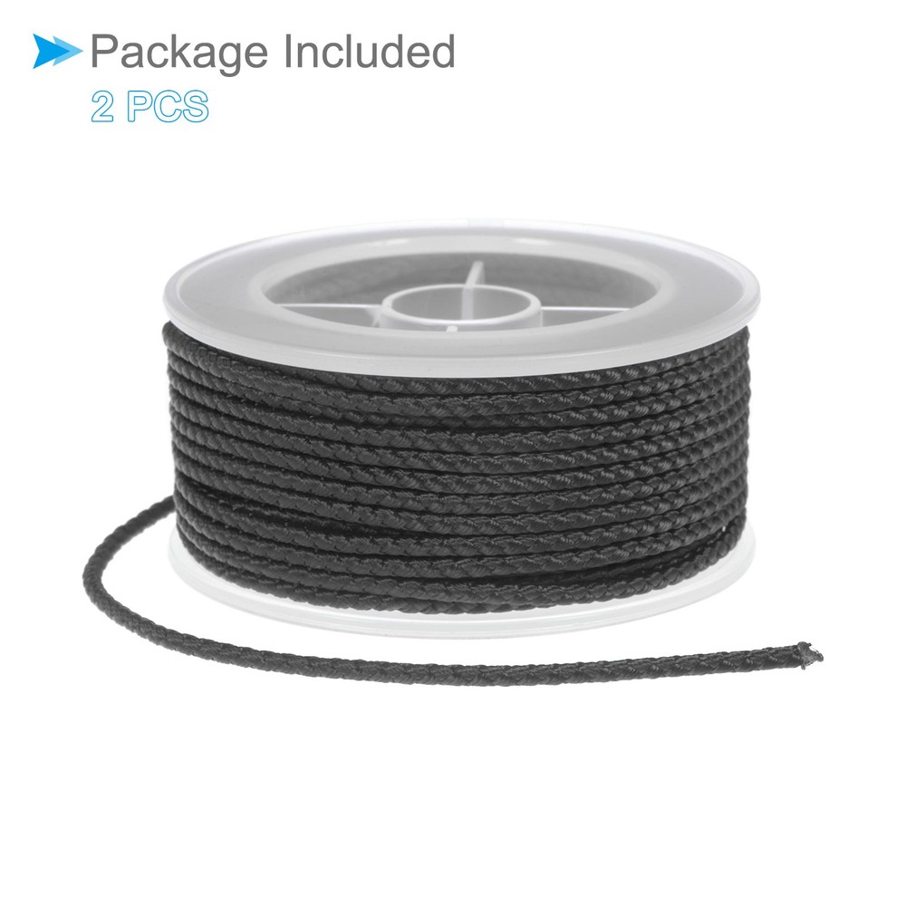 2pcs Nylon Thread 2mm 11m String for DIY Craft Black