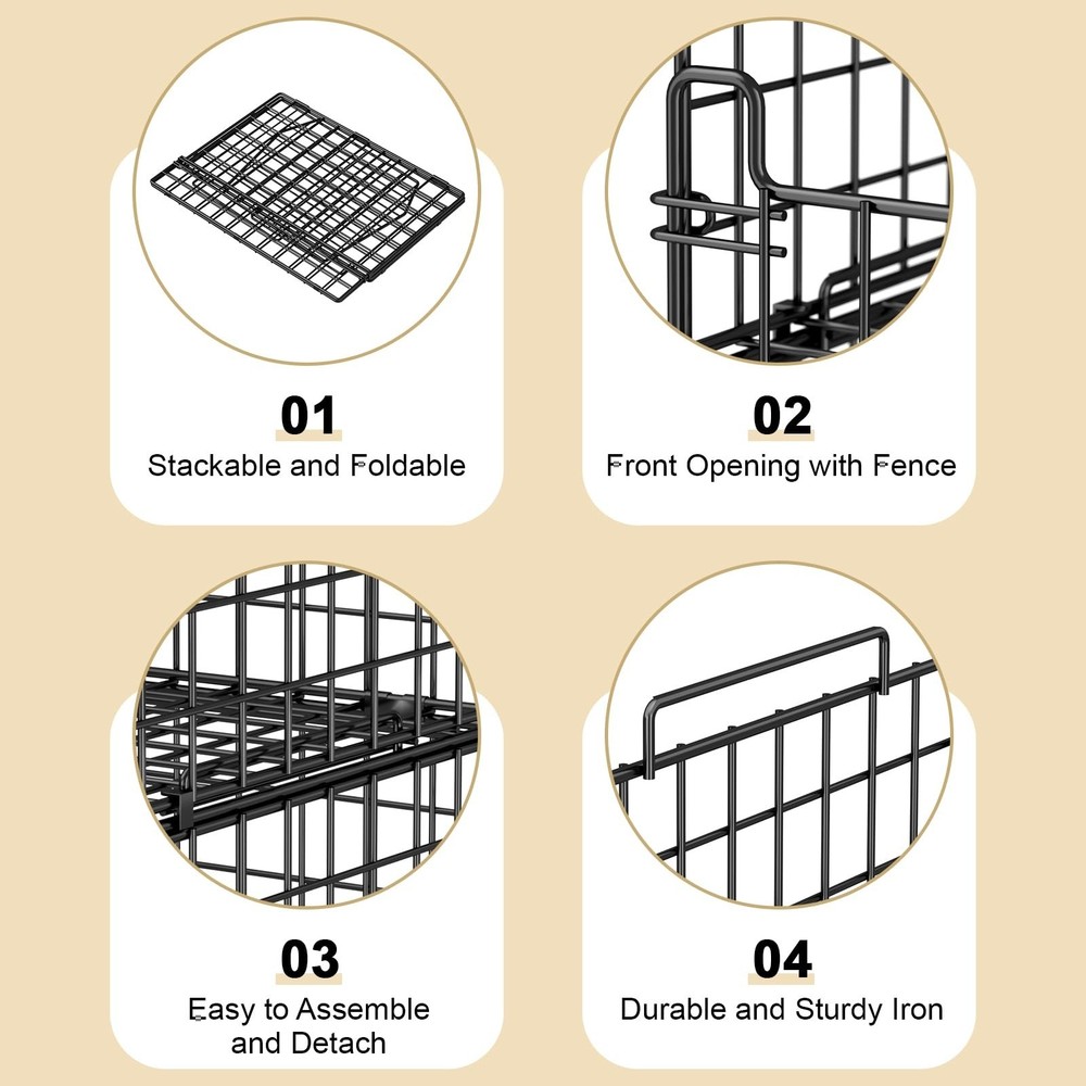 4-Tier Stackable Closet Organizers and Storage Basket - Foldable Closet Shelf...