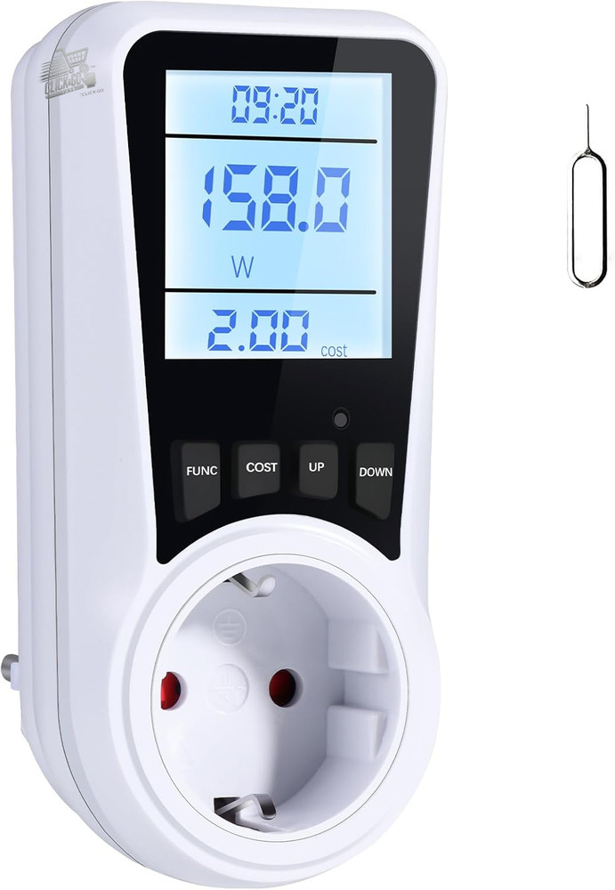 Power Consumption Meter With LCD, 16A/3680W Power Meter, 7M