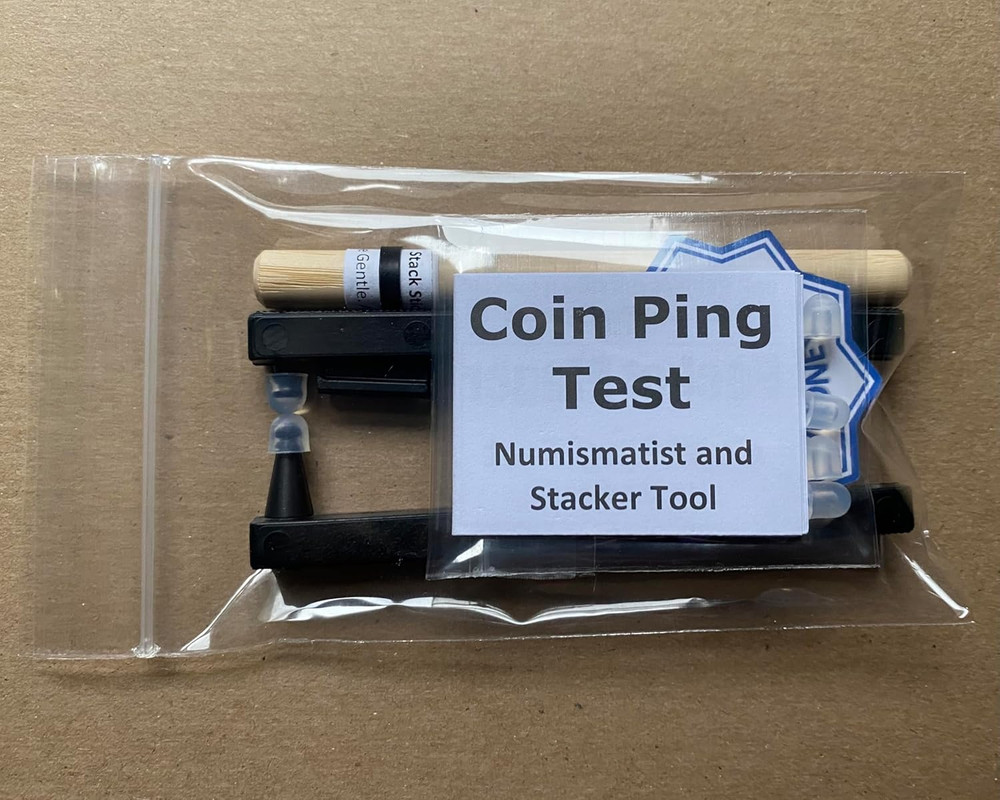 The Pocket Pinger + Stack Stick, Coin Ping Test (Black, 1 Pack) + Stackertools A