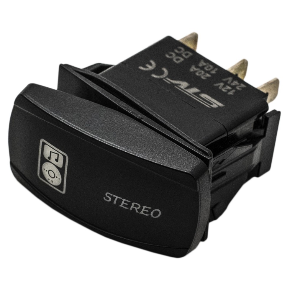 RED LED Horizontal STEREO Rocker Switch 4WD 4X4 UTV Waterproof