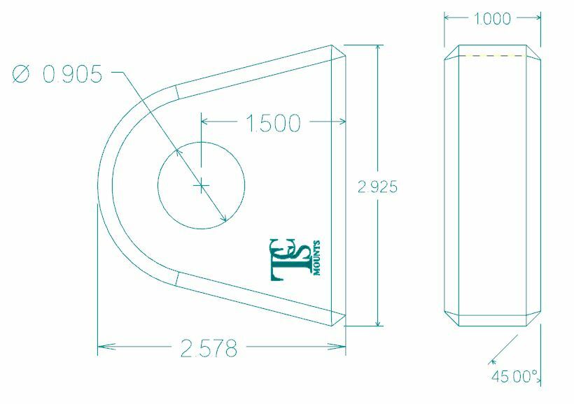 Shackle Mount for 3/4" shackle - Heavy Duty D Ring Weld on Clevis Hydraulic CNC