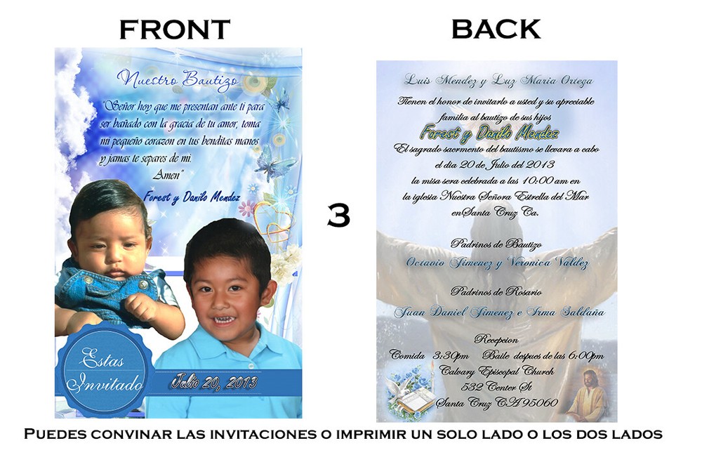 5 PSD 5x7 Invitation Bautizos