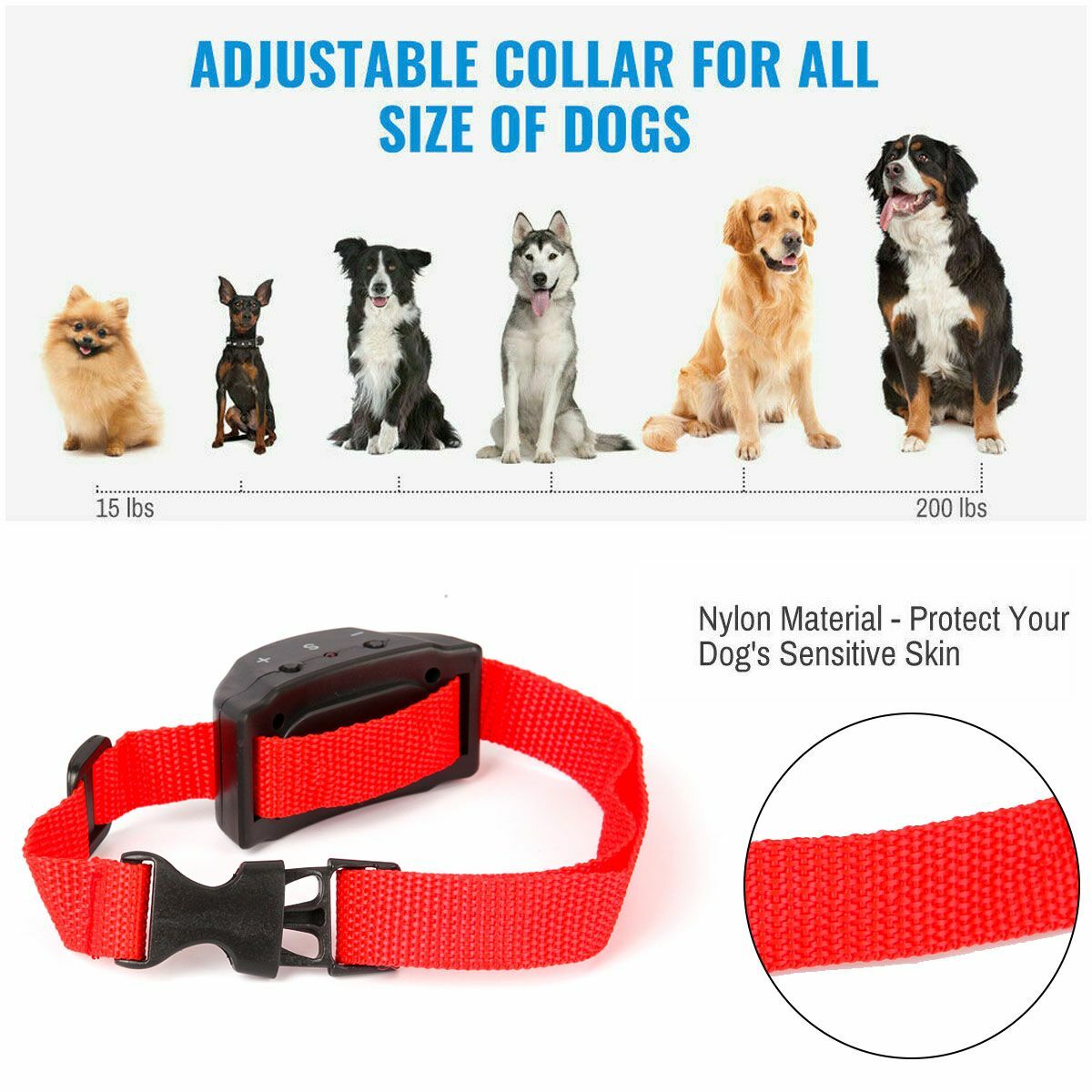 Automatic Anti Bark Barking Shock Control Collar Device Small Medium Large Dog