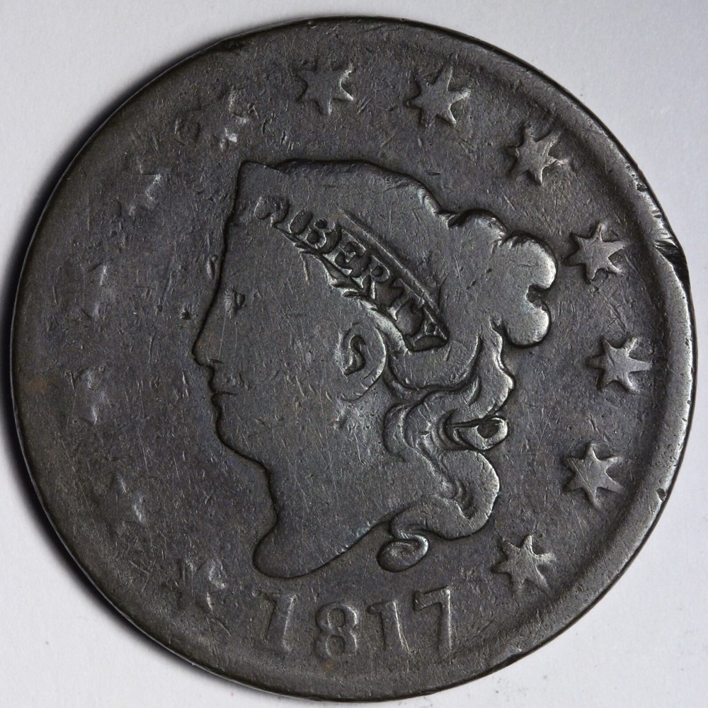 1817 Coronet Head Large Cent VG E100 KAEG