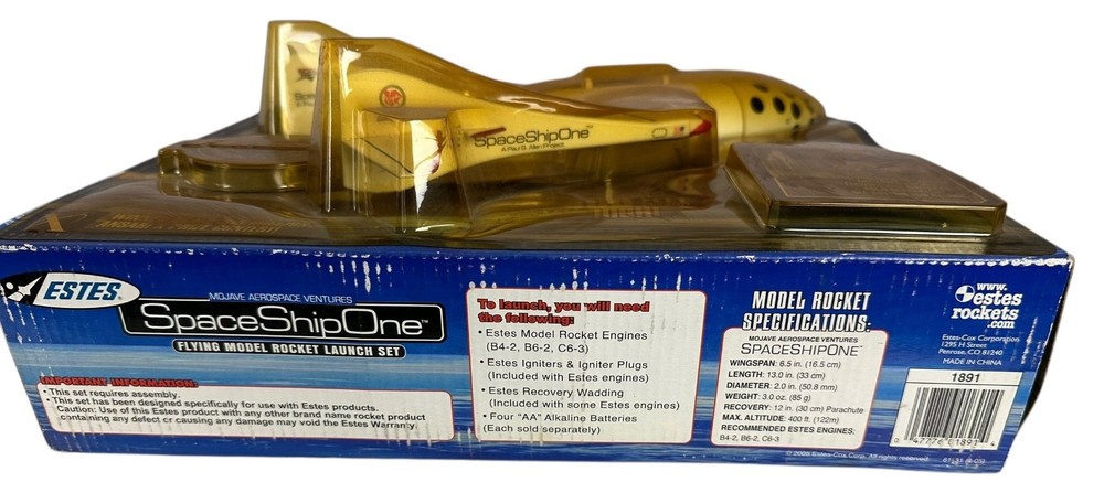 Estes SpaceshipOne Flying Model Rocket Launch Set Flies 400 Ft.