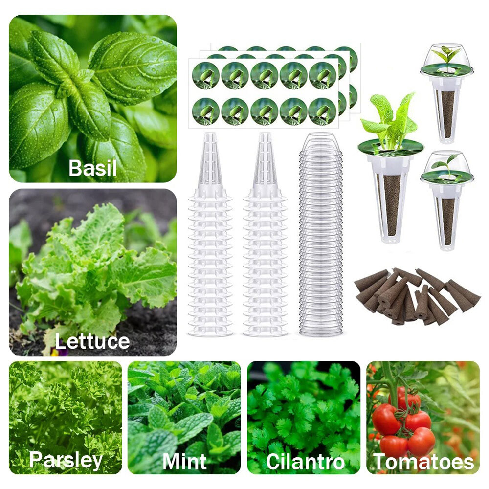 121PCS Hydroponic Garden Seed Pods Grow Anything Kit Accessories Sponge Dome US