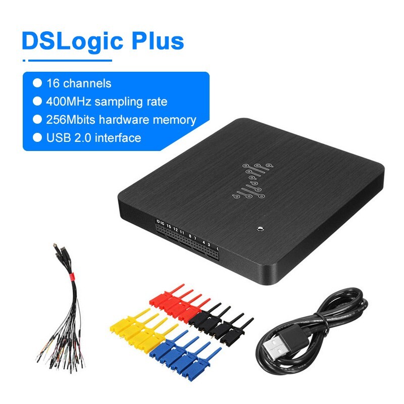 DSLogic Plus 16CH Logic Analyzer USB 2.0 400MHz Sampling Rate 256Mbits Hardware
