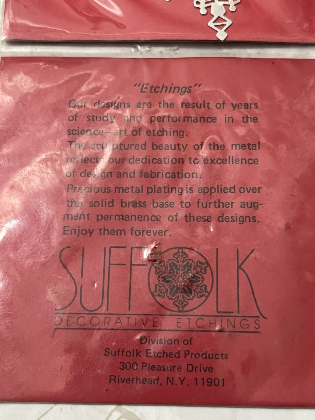 6 Vintage SNOWFLAKE Silver Plated Brass Christmas Ornaments SUFFOLK ETCHINGS NEW