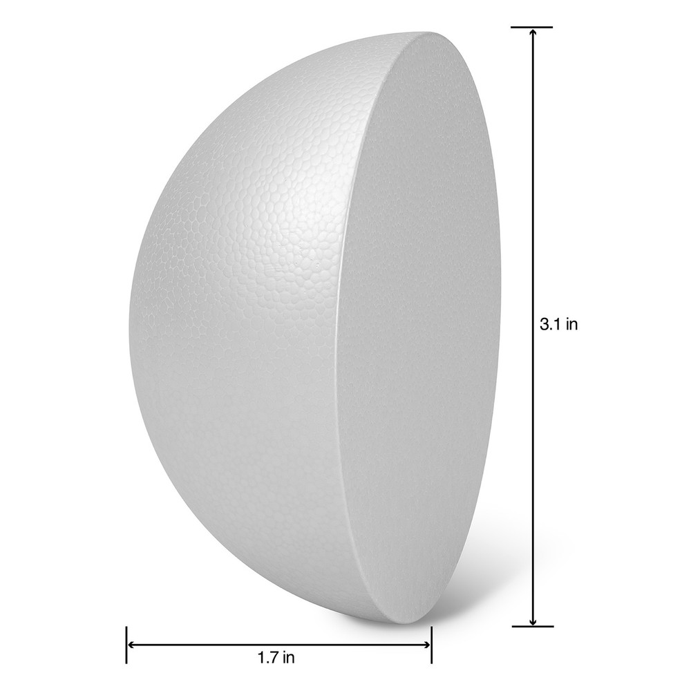 Smooth Stryofoam Half Ball 3.25"