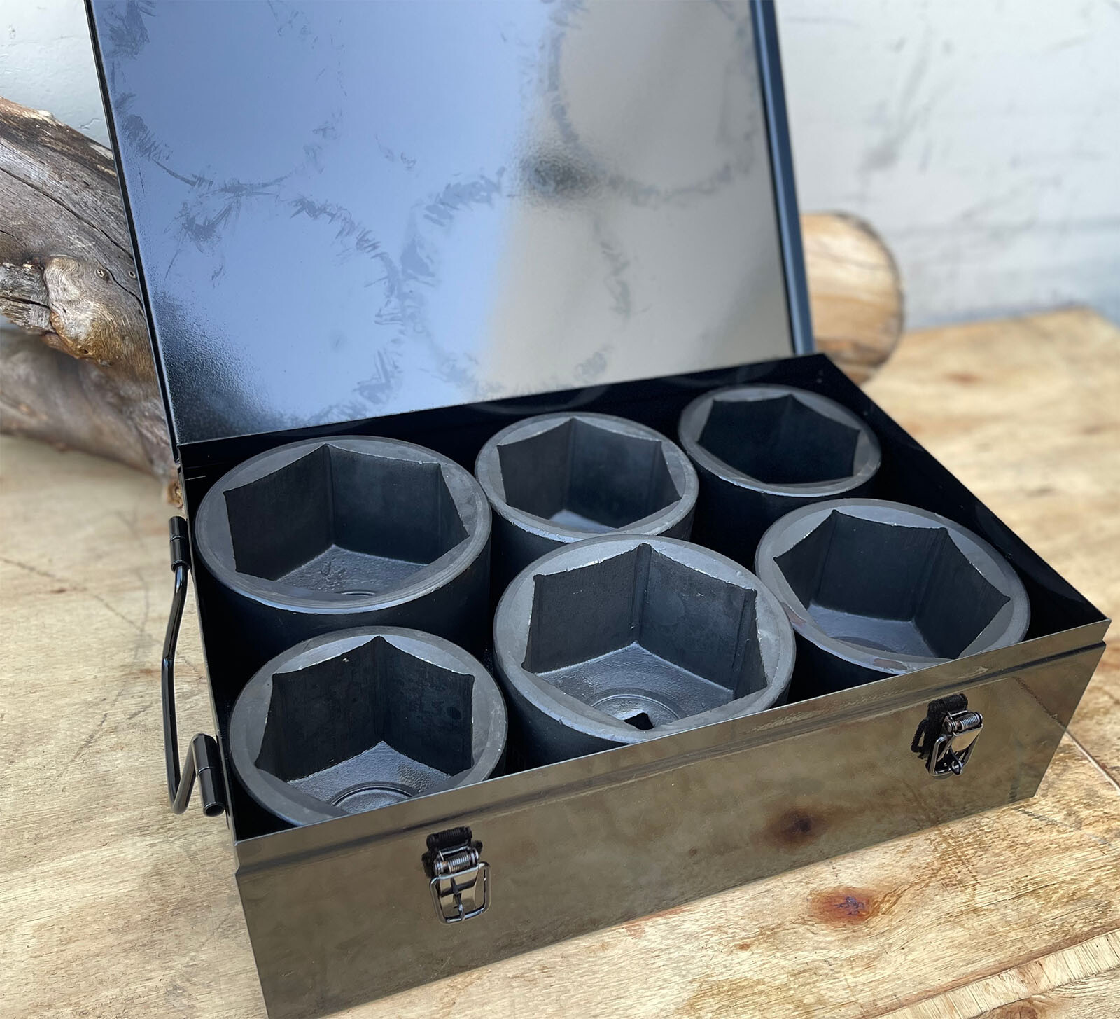 6Pcs 1" Dr. Jumbo Shallow Impact Socket Set Cr-Mo Metric 80 85 90 95 100 105mm