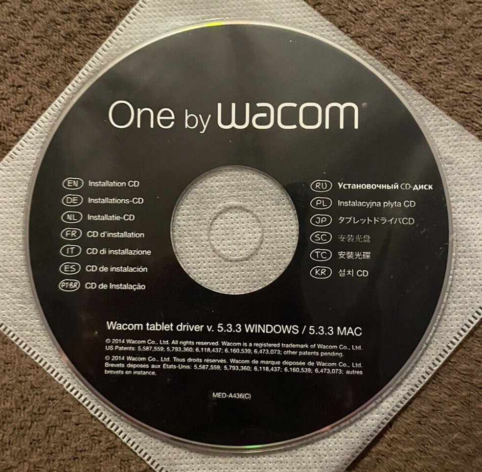 One by WACOM Tablet Driver v5.3.3 Software CD
