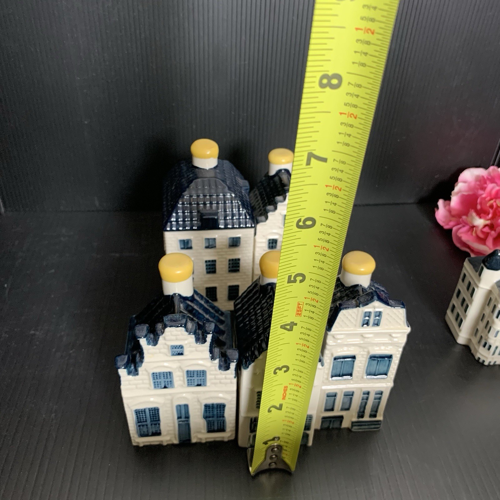 KLM Blue Deltf's Ceramic Houses - Collection of 10 Houses - EMPTY