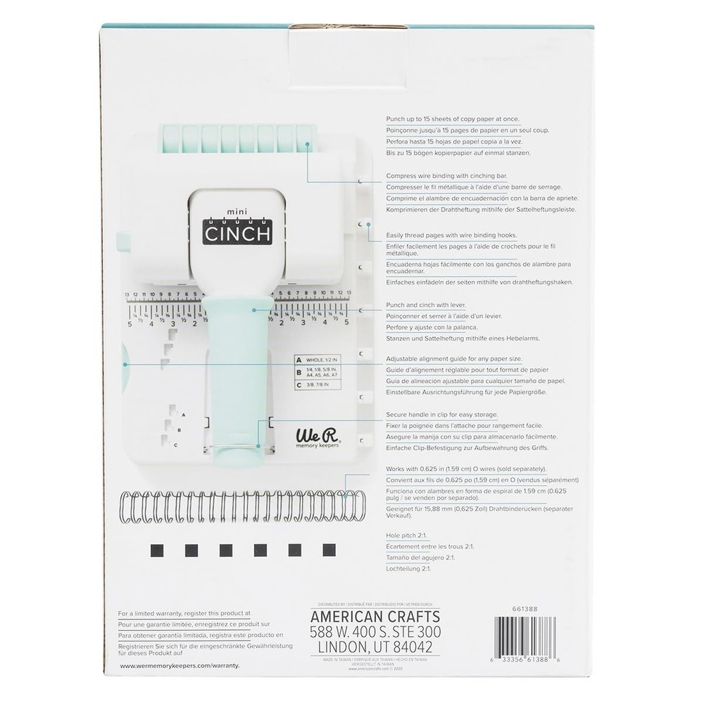 We R Memory Keepers Mini Cinch Bookbinding Machine - Craft Tool Compatible