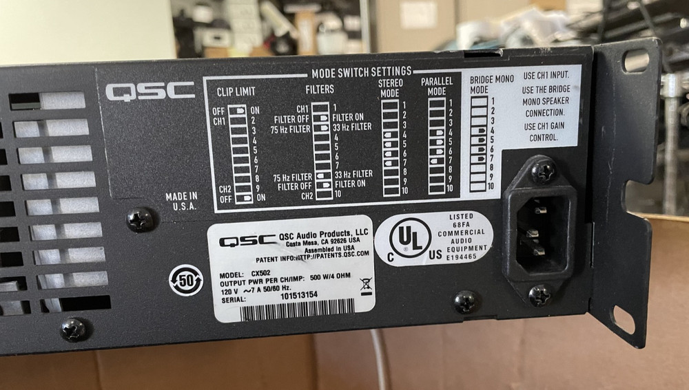 QSC CX502 2-Channel Power Amplifier