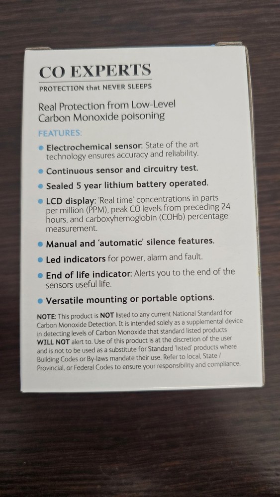 Low Level Carbon Monoxide Detector CO Experts